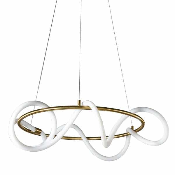 Pendente +Luz Kotel Metal e Silicone Bronze 35 watts 2700K Ø600x300mm PE-132/35.60BRO