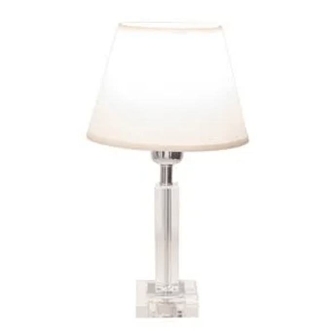 Base p/ Abajur Bella Kristalo Cromado e Transparente 1L E27 80x80x280mm (Sem Cúpula) XL001
