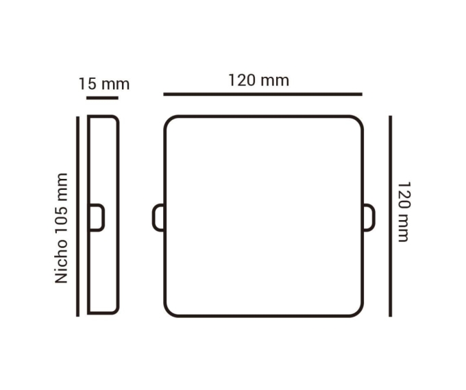 Painel Semi Embutido Opus 22 Watts 3000K 120° Bivolt 170x170x20mm Branco HM 31460
