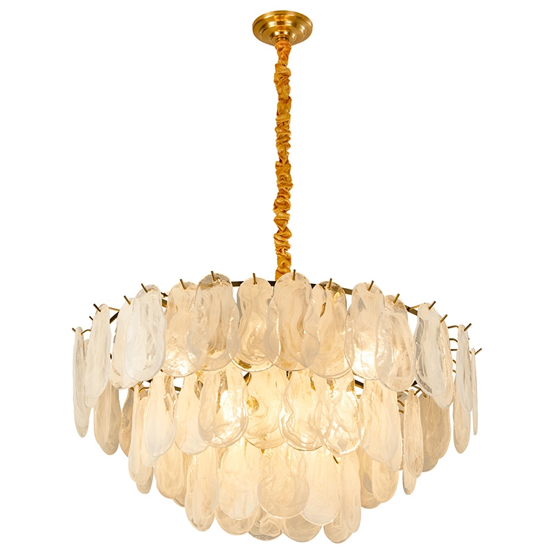 Pendente Nordecor Velle 8L E14 Dourado Fosco Ø800mm 2951