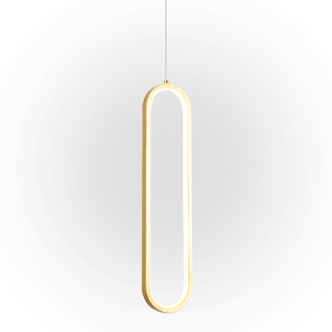 Pendente +Luz Beauty Alumínio e Acrílico Dourado Fosco 18 watts 3000K 400x90mm PE-195/18.40DF