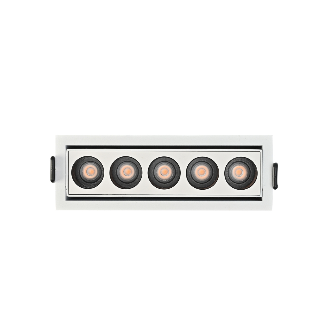 Embutido Nordecor Downlight Powerus Direcionavel 5 Focos 10 watts Branco e Preto 3000K IRC90 38° Bivolt 150x46x52mm 6635