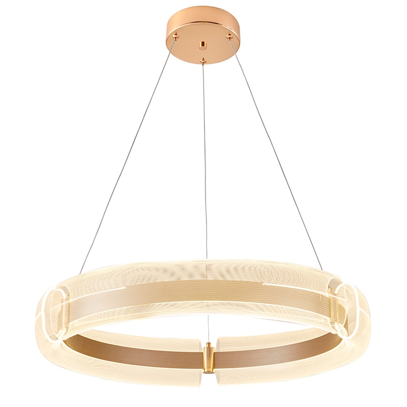 Pendente Nordecor Dalen 80 watts 2700K Ouro Brilho Ø800mm 2960
