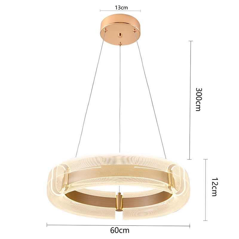 Pendente Nordecor Dalen 60 watts 2700K Ouro Brilho Ø600mm 2959