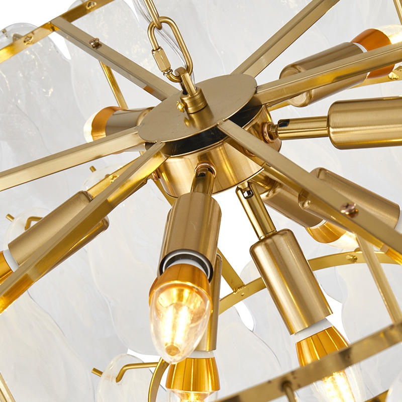 Pendente Nordecor Velle 8L E14 Dourado Fosco Ø800mm 2951