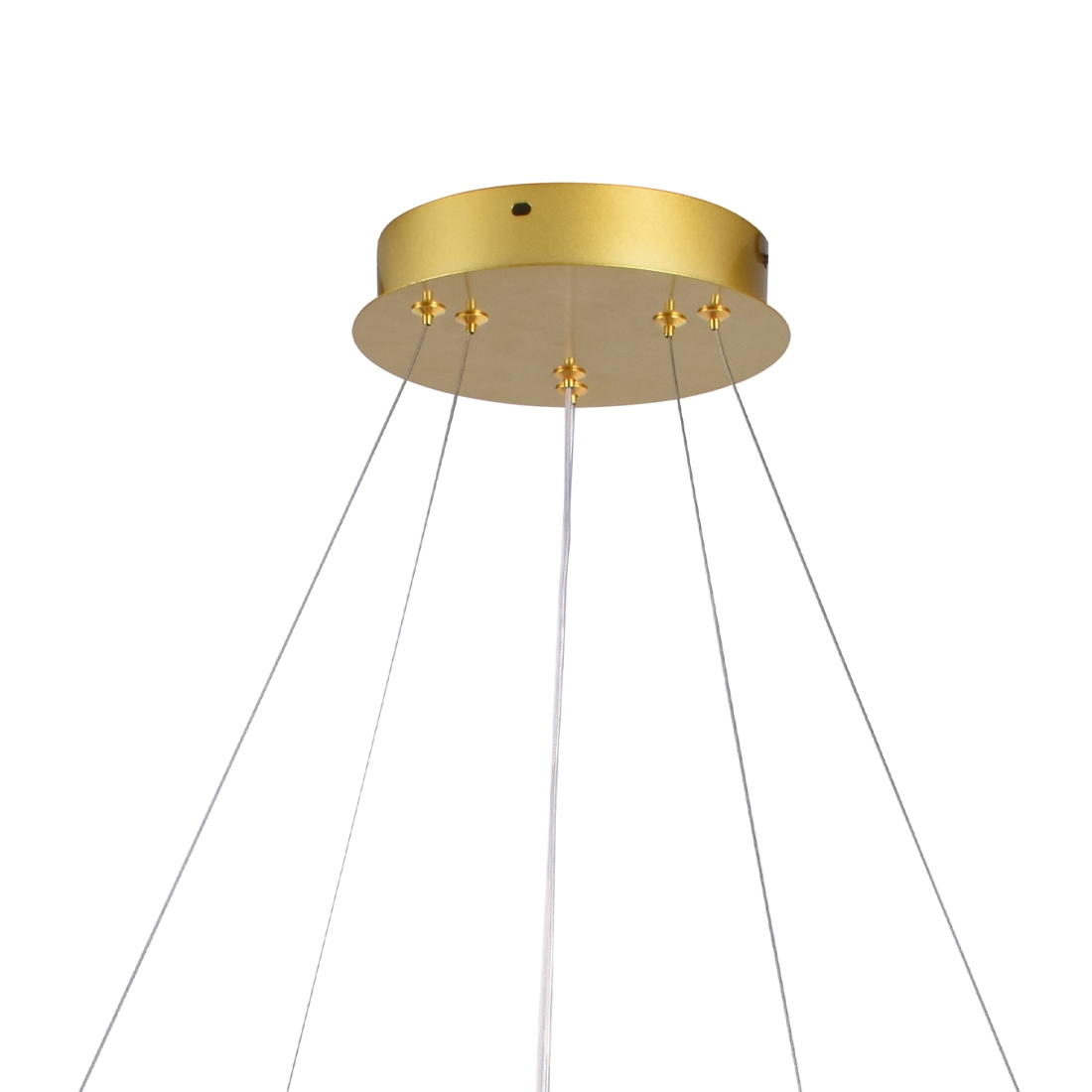 Pendente +Luz Squillo Alumínio e Acrílico Dourado Fosco 30 watts 3000K Ø600/400mm PE-192/30.60DF
