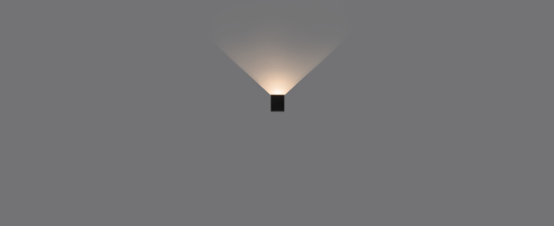 Arandela Stella Wall Plus Preto 1 Facho Aberto Policarbonato 5 watts 3000K 90° IP65 STL22733PTO/30