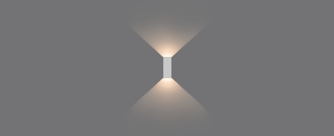 Arandela Stella Wall Max Branco Alumínio 2 Fachos Abertos 15 watts 3000K 90°|90° IP65 STL22737BR/30