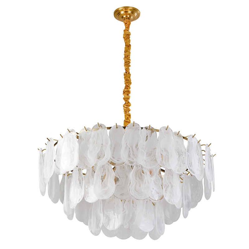 Pendente Nordecor Velle 8L E14 Dourado Fosco Ø800mm 2951