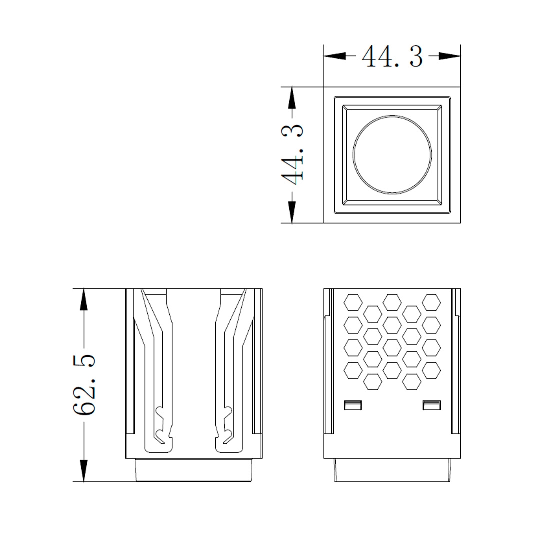Módulo Dowlight Led Embutido Nordecor Tap Quadrado 5 watts 2700K 24° Preto IRC90 Bivolt 44,3x44,3x62,5mm 6669