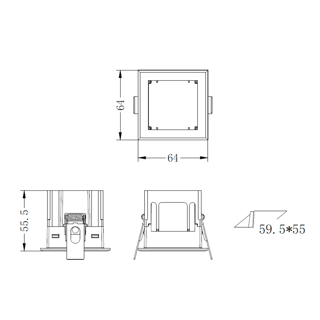 Moldura Embutir para Tap Individual Nordecor Branco 64x64x55mm 6672