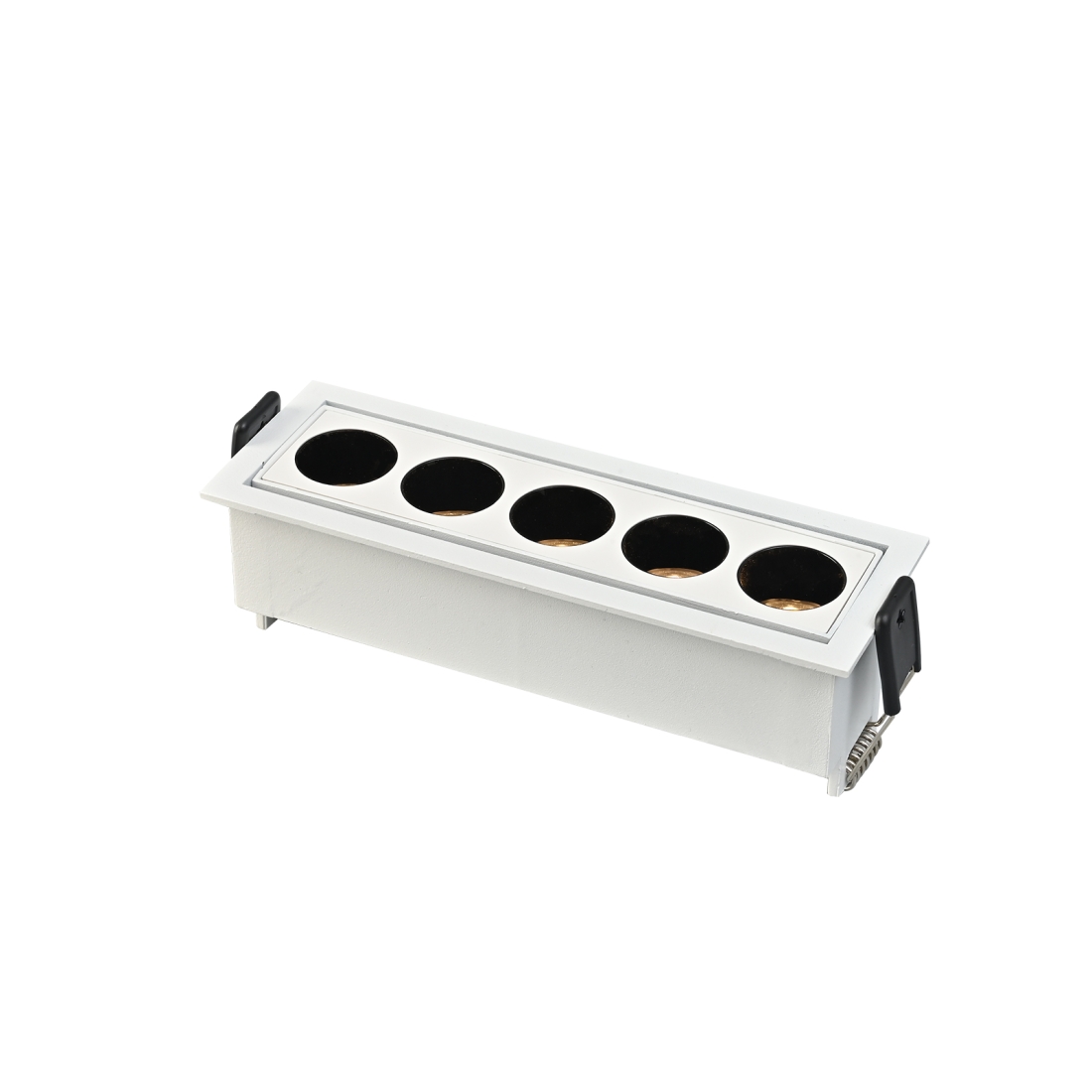 Embutido Nordecor Downlight Powerus Direcionavel 5 Focos 10 watts Branco e Preto 3000K IRC90 38° Bivolt 150x46x52mm 6635