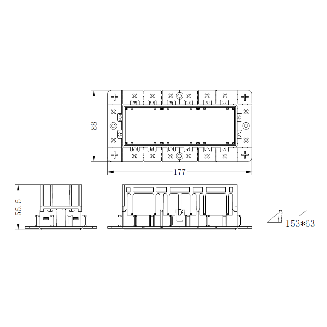 Moldura Embutir para Tap No-Frame Triplo Nordecor Branco 177x88x55mm 6682