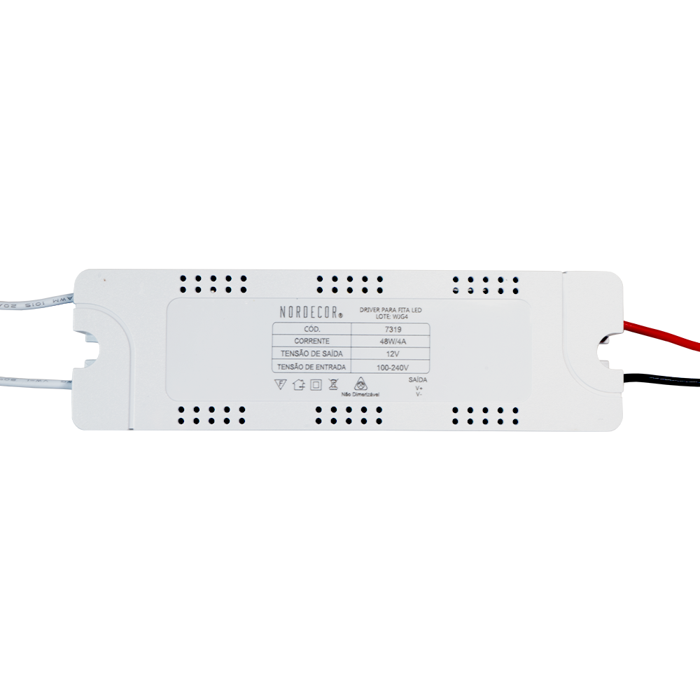 Fonte 12V Mini Slim Nordecor 4A 48 watts IP20 7319