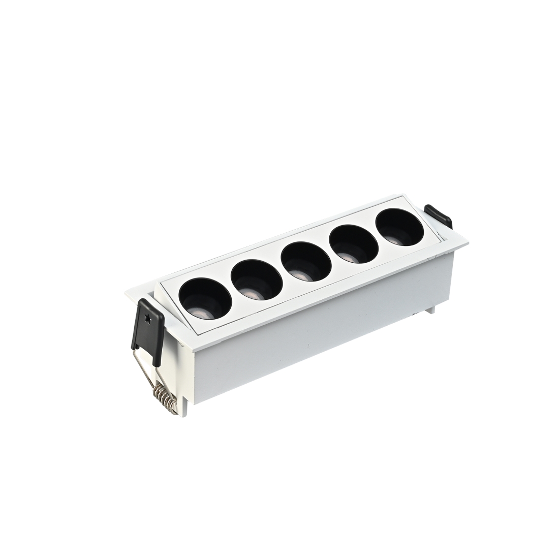Embutido Nordecor Downlight Powerus Direcionavel 5 Focos 10 watts Branco e Preto 3000K IRC90 38° Bivolt 150x46x52mm 6635