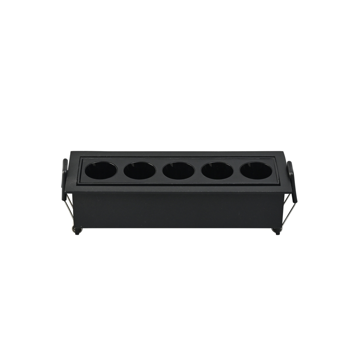Embutido Nordecor Downlight Powerus Direcionavel 5 Focos 10 watts Preto 3000K IRC90 38° Bivolt 150x46x52mm 6636
