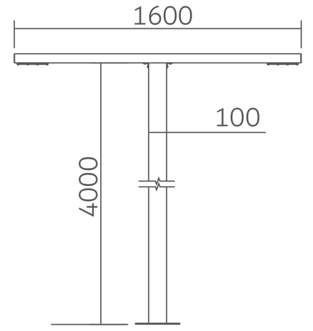 Luminária de Poste Powerlume Pétala 100 watts IP66 Alumínio Bivolt 1600x100mm PS01-100W