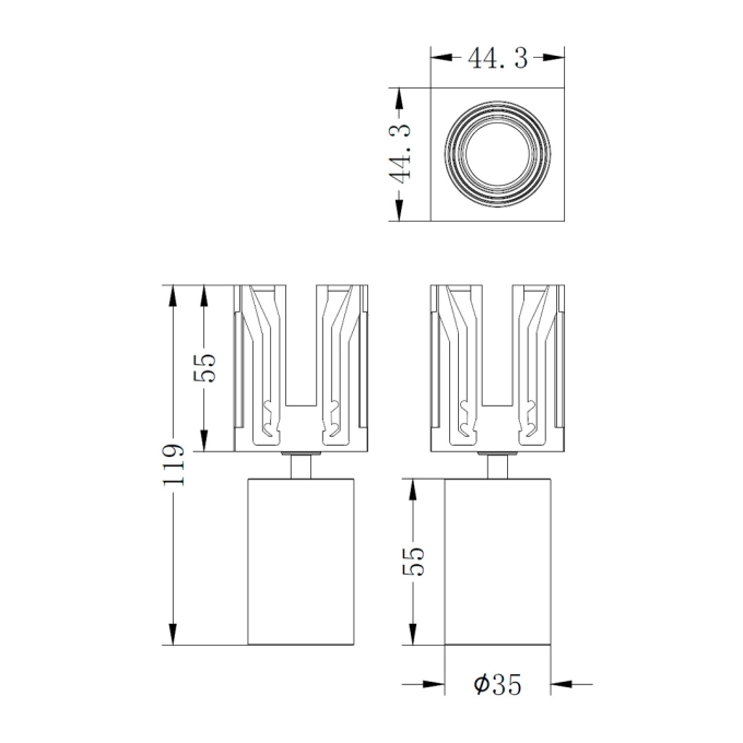 Módulo Spot Led Embutido Nordecor Tap 5 watts 2700K 24° Branco IRC90 Bivolt 35x55mm 6662
