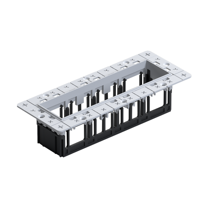 Moldura Embutir para Tap No-Frame Quadruplo Nordecor Branco 221x88x55mm 6683