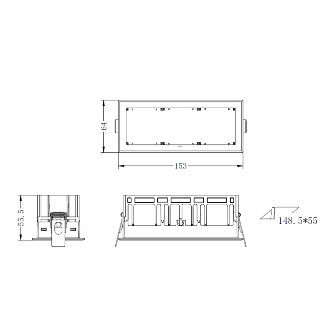 Moldura Embutir para Tap Triplo Nordecor Branco 153x64x55mm 6676