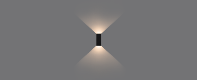 Arandela Stella Wall Max Preto Alumínio 2 Fachos Abertos 15 watts 3000K 90°|90° IP65 STL22737PTO/30