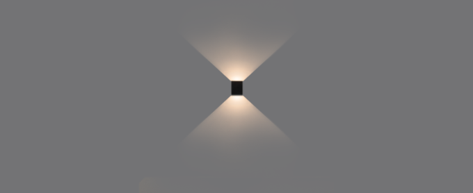 Arandela Stella Wall Plus Preto 2 Fachos Abertos Policarbonato 10 watts 3000K 90°|90° IP65 STL22734PTO/30