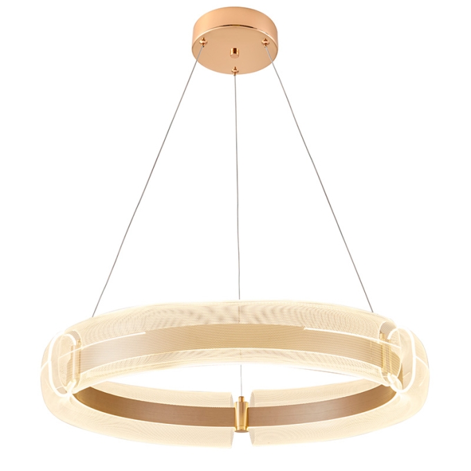 Pendente Nordecor Dalen 80 watts 2700K Ouro Brilho Ø800mm 2960