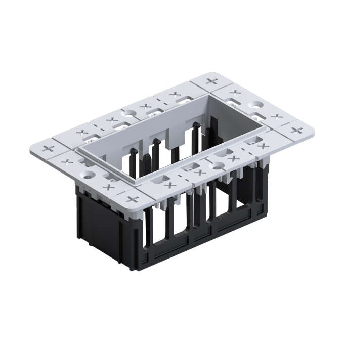 Moldura Embutir para Tap No-Frame Duplo Nordecor Branco 132x88x55mm 6681