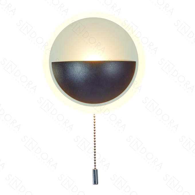 Arandela Sindora Metal e Acrílico Preto 10 watts 3000K Ø150mm DCB03802