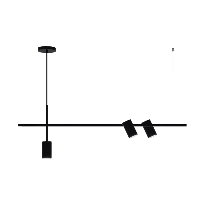Pendente Montare Jade Plus 2+1  Articulado 3L Dicroica MR16 1200x100x400mm 322120