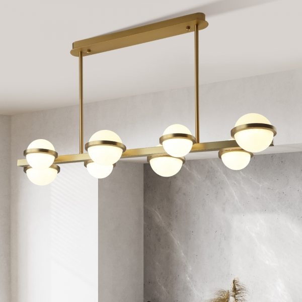 Pendente +Luz Pallina Metal e Acrílico Bronze 28 watts 3000K 1000x340x710mm PE-144/28.100BRO