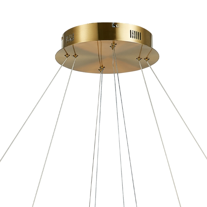 Pendente +Luz Vougue Cristal e Metal Dourado 110 watts 3000K Ø600x800mm PE-166/110.80DO