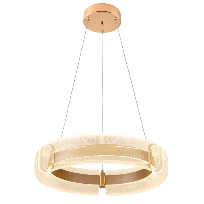 Pendente Nordecor Dalen 60 watts 2700K Ouro Brilho Ø600mm 2959