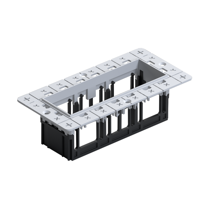Moldura Embutir para Tap No-Frame Triplo Nordecor Branco 177x88x55mm 6682