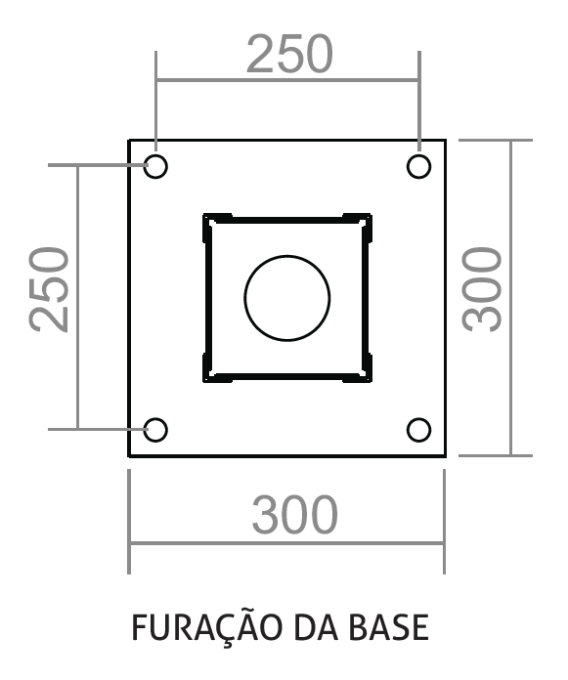Poste Powerlume Quattro 20 watts IP66 Alumínio e Difusor em Acrílico Bivolt 158x2600mm PBQ-20W