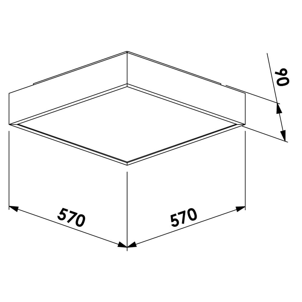 Plafon Newline Ilume 37,8 watts 3000K Bivolt 570x570x90MM PL02015LED3