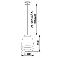 Pendente Newline Zoé 1L E27 Ø200x200mm PD02012