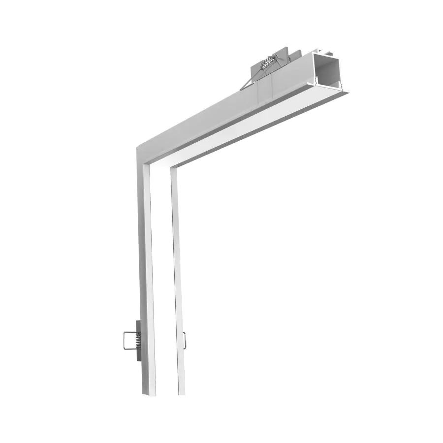 Perfil Embutido Newline Fit25 Curva Teto/Parede 250x40x250mm SCPS25001