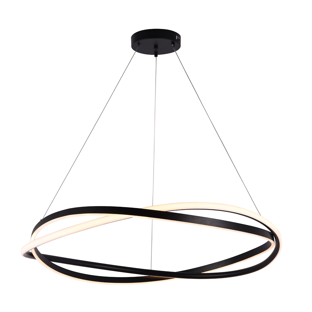 Pendente Nordecor Euni Odi 77 watts 3000K Preto Ø800mm 2875