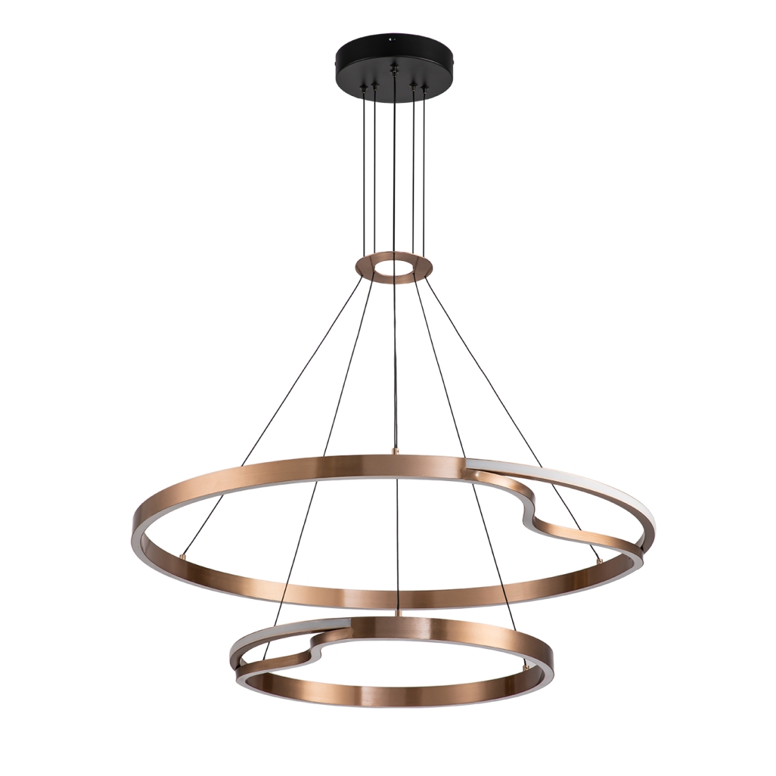 Pendente +Luz Rash Metal e Acrílico 75 watts 3000K Cobre Ø500/820mm PE-211/75.82CO