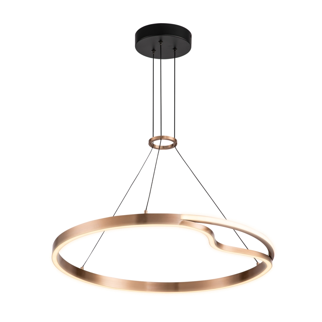 Pendente +Luz Rash Metal e Acrílico 34 watts 3000K Cobre Ø650mm PE-210/34.65CO