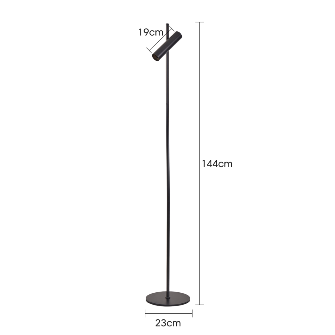 Luminária de piso Nordecor Clus 1L MR11 Mini Dicroica Preto 1440x190x230mm 2919
