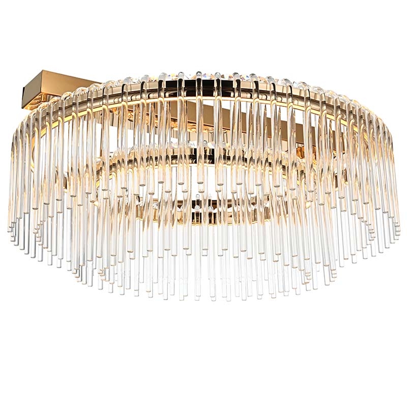 Plafon Led Nordecor Gouli 51 watts 2700K Ouro Brilho Ø400/600mm 2895