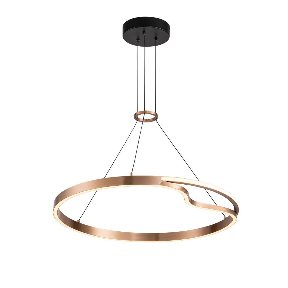 Pendente +Luz Rash Metal e Acrílico 34 watts 3000K Cobre Ø650mm PE-210/34.65CO