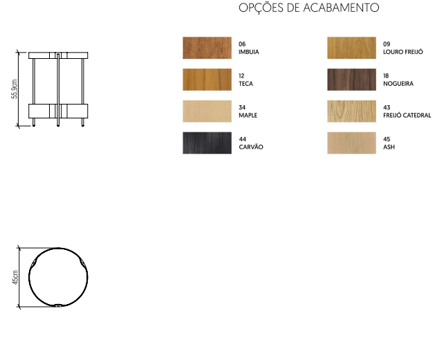 Mesa de Apoio Accord Flow Ø450x560mm F1007