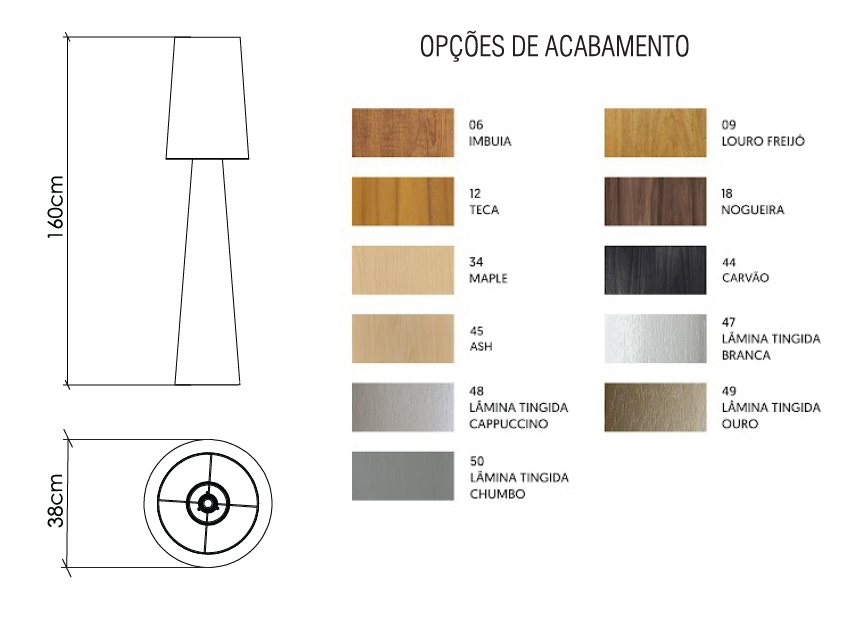 Coluna Accord Cônica 1L E27 1600x380mm 3062