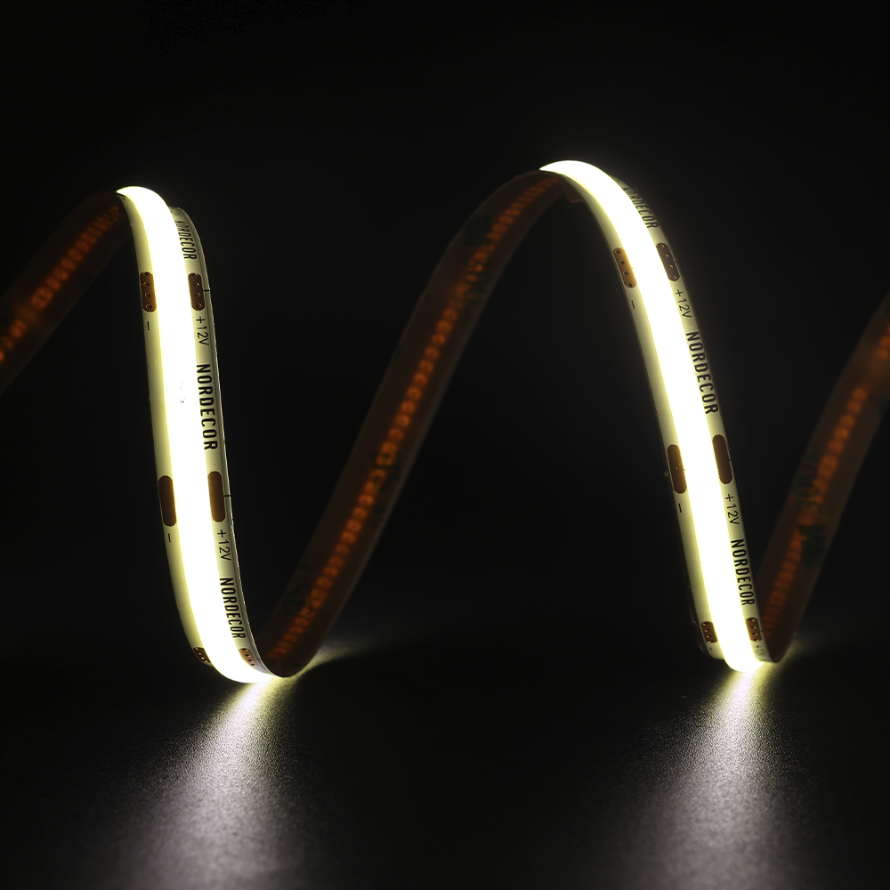 Fita LED Nordecor Cob 8w/mt 480 leds/mt IP20 8mm 12V 3000K (Rolo 50 metros) 7348