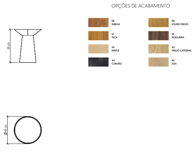 Mesa de Apoio Accord Cônica Ø450x560mm F1001