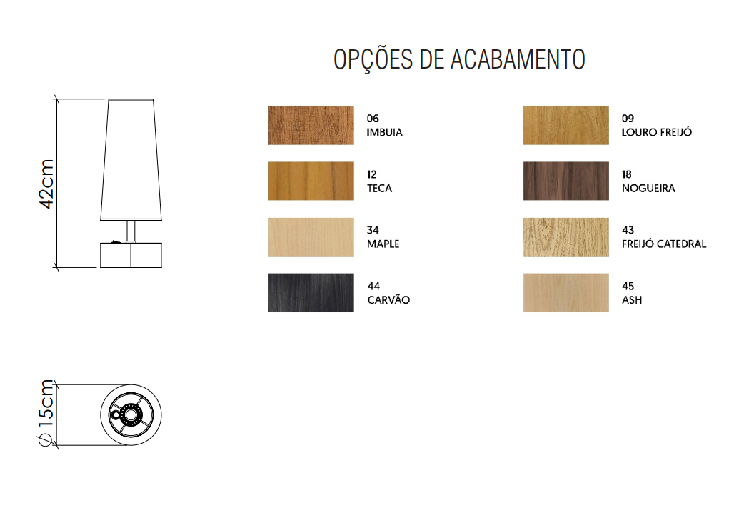 Abajur Accord Clean 1L E27 Ø150x420mm 7101