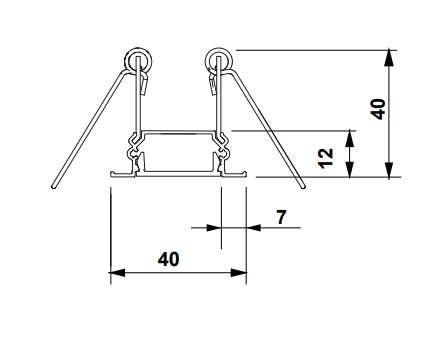 Perfil Newline Embutir Fit25 Slim para Fita de Led 1500x40x30mm SCPE23150